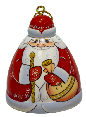 Колокольчик  декоративный большой "Дед Мороз"